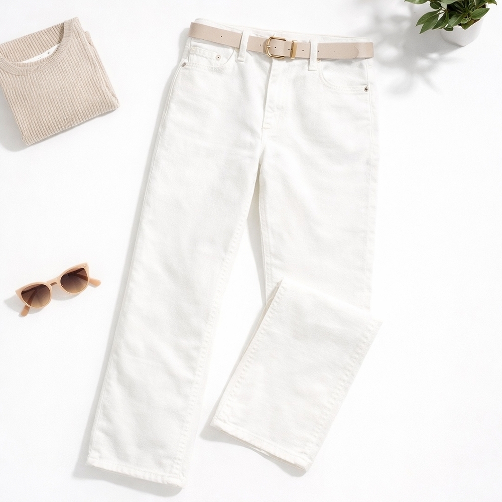 J. JILL Women's Denim White Straight Leg Pants